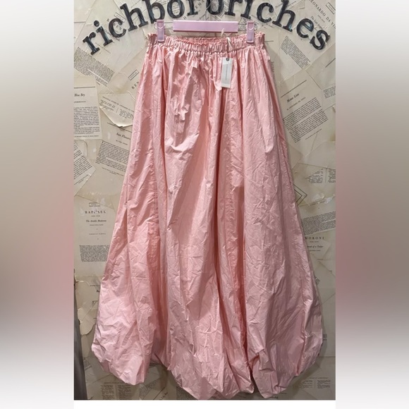 Anthropologie Bubble Maxi Skirt Parachute Lined Pull On Elastic Waist Coral - Picture 6 of 6